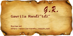 Gavrila Renátó névjegykártya